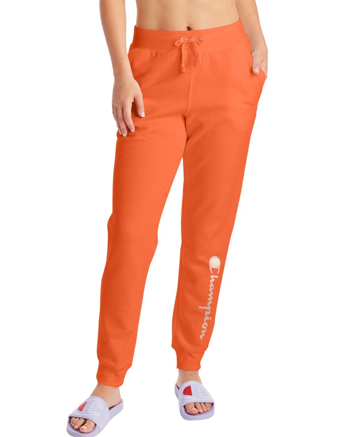 Jogger Champion Mujer - Powerblend Fleece Script Logo ( Naranjas ) 9042781-UN